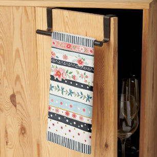 Gemischte shabby chic Muster Geschirrtuch