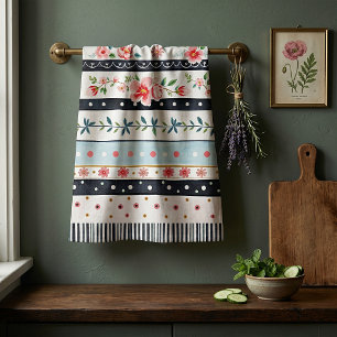 Gemischte Shabby-Chic-Muster Geschirrtuch