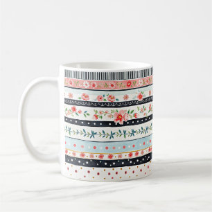 Gemischte shabby chic Muster Kaffeetasse
