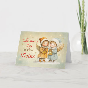 Gemischte Zwillinge Junge Mädchen Weihnachtsengel Karte