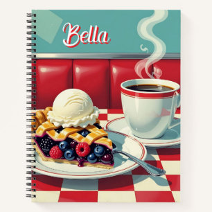 Gemischter Berry Pie, Eiscreme und Personalisierte Notizbuch