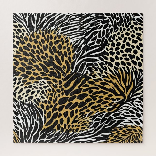 Gemischter Tierdruck Zebra Leopard Tiger Gemischte (Vertikal)