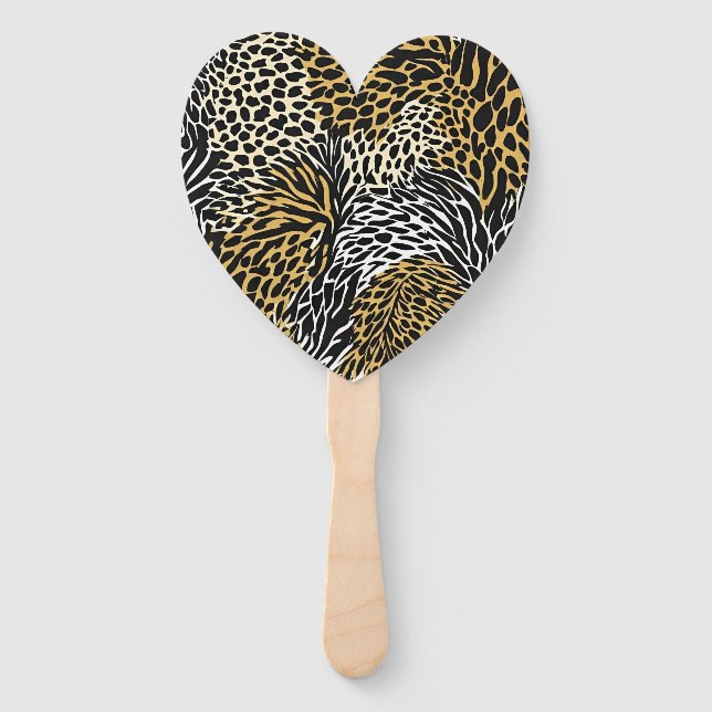 Gemischter Tierdruck Zebra Leopard Tiger Gemischte Fächer (Vorderseite)