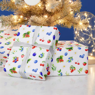 Gemischtes Beerenmuster Geschenkpapier