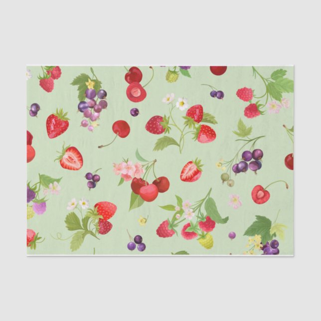 Gemischtes Fruchtpastel grün Seidenpapier (Vorderseite)