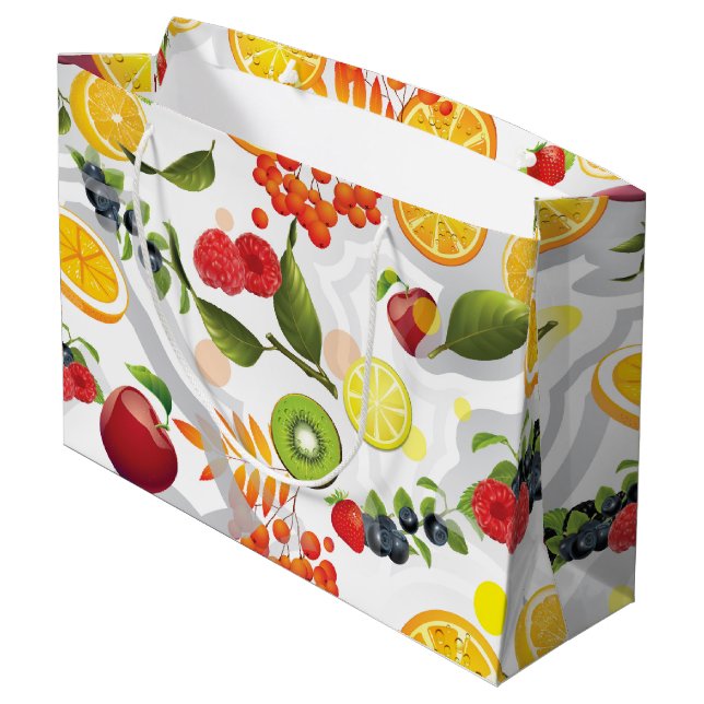 Gemischtes Obst 5 Große Geschenktüte (Rückseite Schrägansicht)
