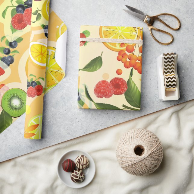 Gemischtes Obst 6 Geschenkpapier (Basteln)