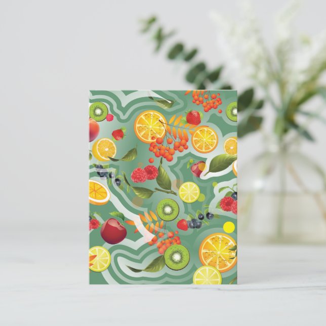 Gemischtes Obst 7 Feiertagspostkarte (Stehend Vorderseite)