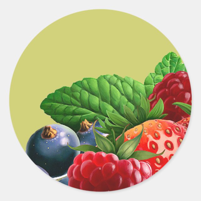 Gemischtes Obst Runder Aufkleber (Vorderseite)