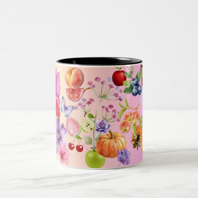 Gemischtes Obst Zweifarbige Tasse (Mittel)