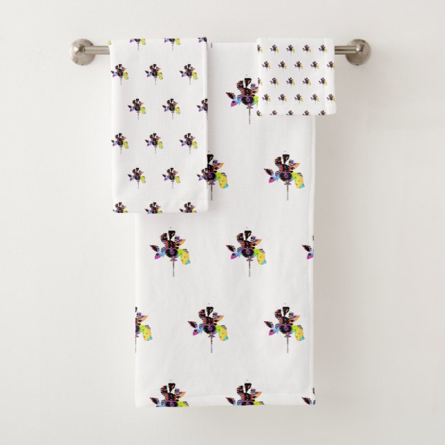 Gemischtes Zickzack Geo Badhandtuch Set (Insitu)