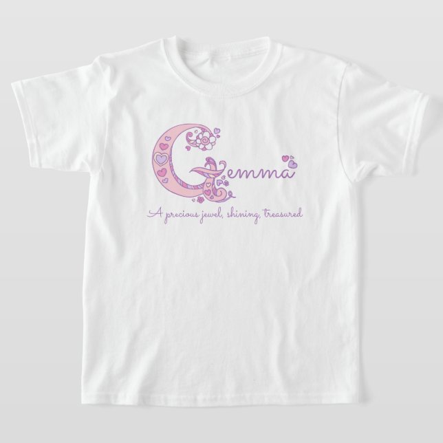 Gemma girls name pink decorative custom meaning T-Shirt (Ablage )