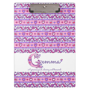 Gemmanamensbedeutungsherzbuchstabe G-Klemmbrett Klemmbrett