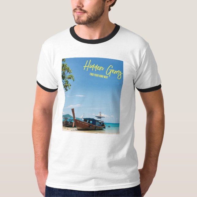Gemmes cachées - T-shirt de bateau de plage solita (Devant)
