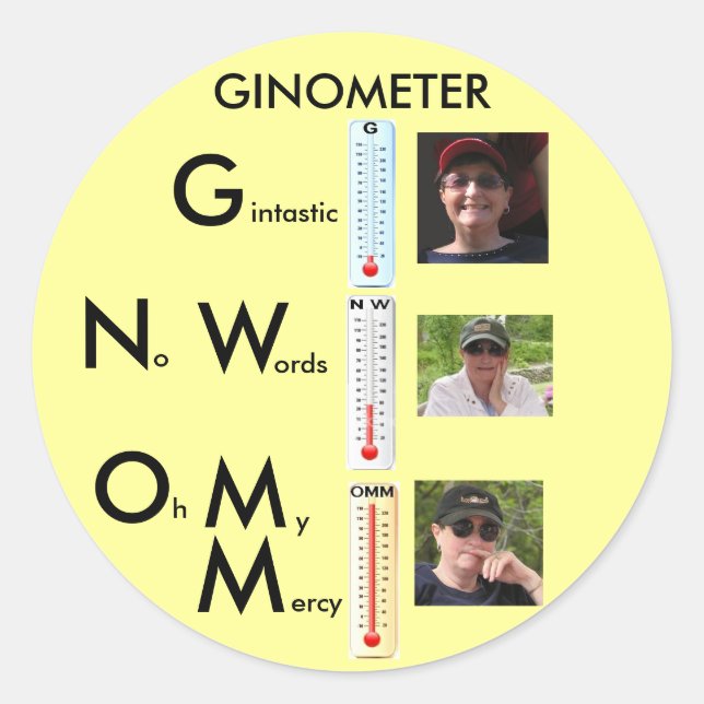 Gemometer 3, OMM, Ginometer Medium, NW, Ginny G... Runder Aufkleber (Vorderseite)