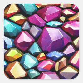 Gems Texture Square Sticker