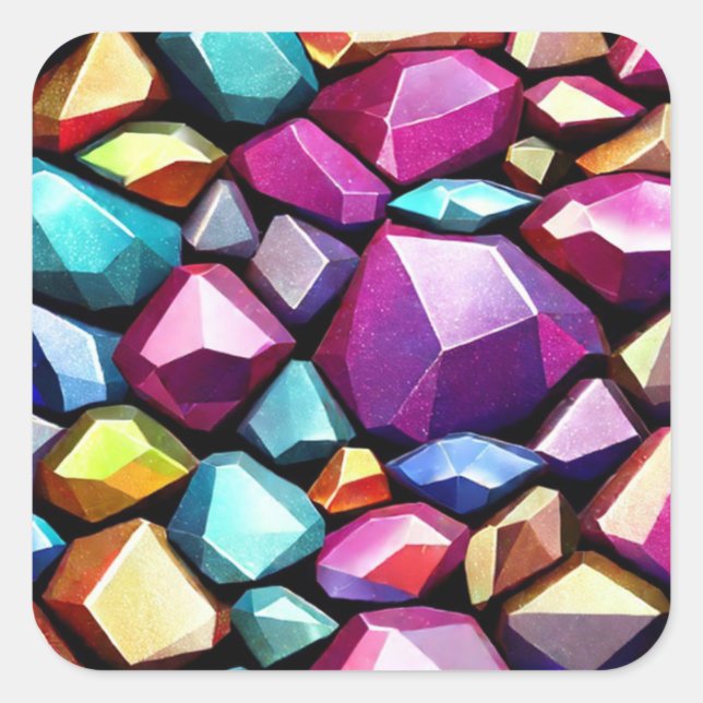 Gems Texture Square Sticker (Vorderseite)