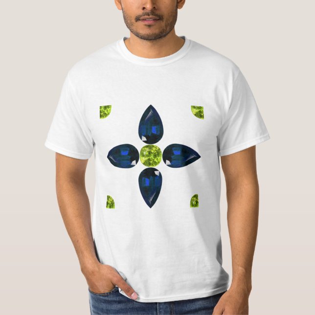 Gemstone Art, Blau und Gelb T-Shirt (Vorderseite)