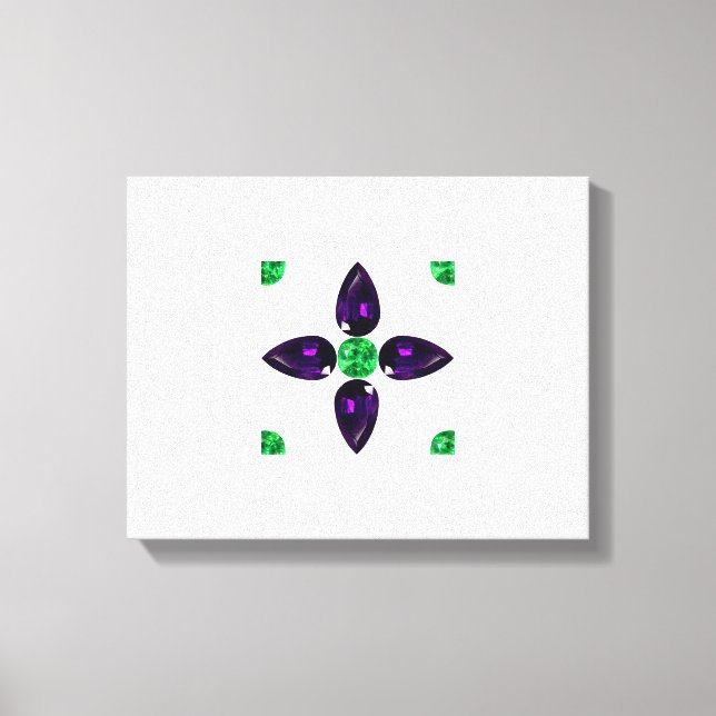 Gemstone Art, grün und Lila Leinwanddruck (Vorderseite)