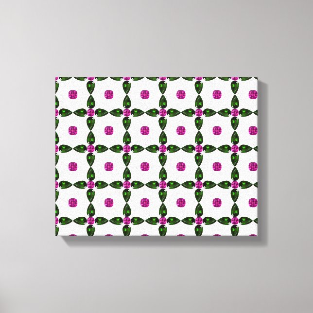 Gemstone Art, Lila grün Leinwanddruck (Vorderseite)