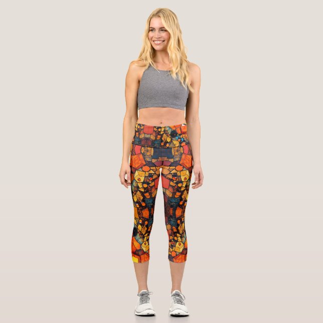 Gemstone collage1 capri leggings (Vorderseite)