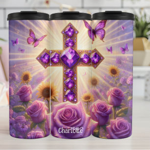 Gemstone Cross: Radiant, Blumenmallestes Thermosbecher
