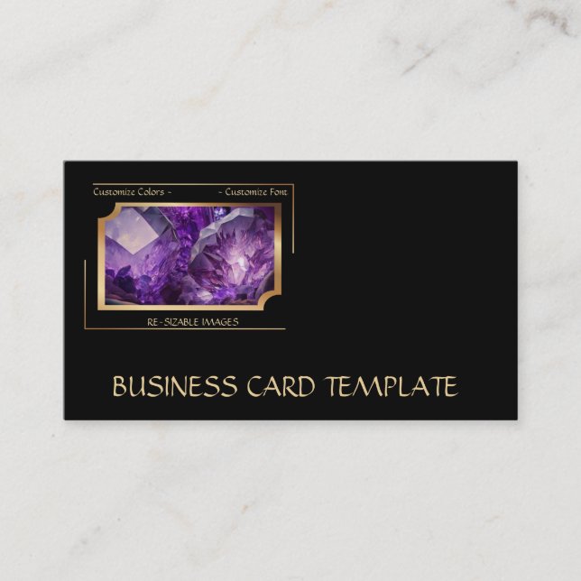 Gemstone Crystal Amethyst Juwelier Business Card Visitenkarte (Vorderseite)