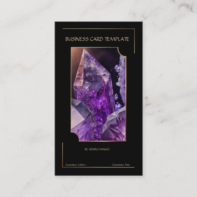 Gemstone Crystal Amethyst Juwelier Business Card Visitenkarte (Vorderseite)