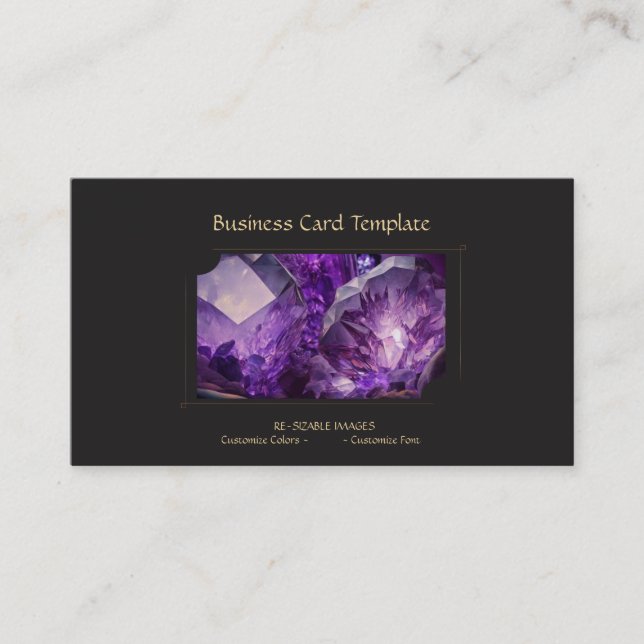 Gemstone Crystal Jewel Amethyst Visitenkarte (Vorderseite)