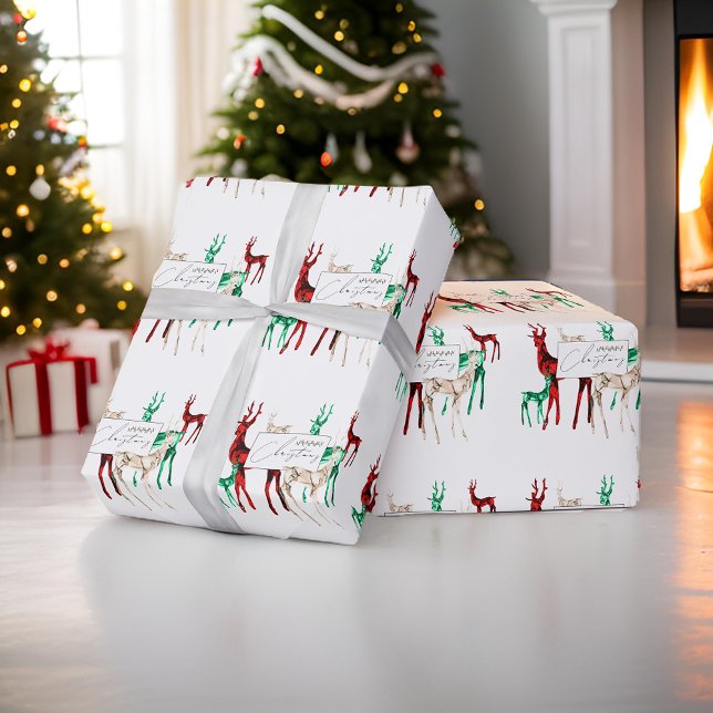 Gemstone Crystal Reindeer Frohe Weihnachtsfeiertag Geschenkpapier (Von Creator hochgeladen)