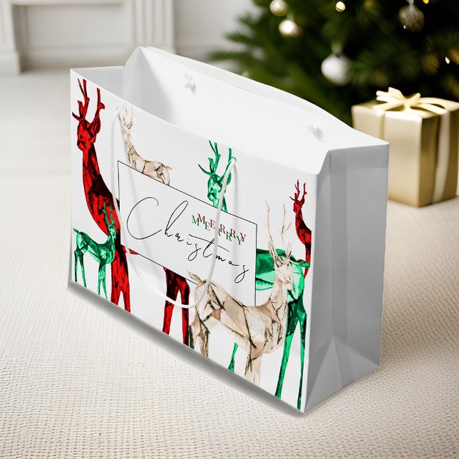 Gemstone Crystal Reindeer Frohe Weihnachtsfeiertag Große Geschenktüte (Von Creator hochgeladen)