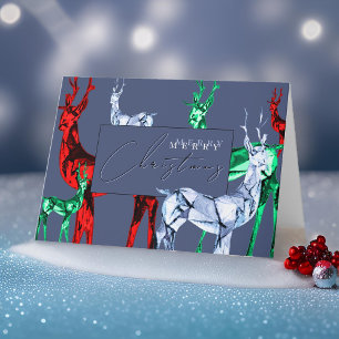 Gemstone Crystal Reindeer Frohe Weihnachtsfeiertag Karte