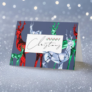 Gemstone Crystal Reindeer Frohe Weihnachtsfeiertag Karte