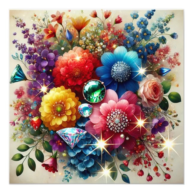 Gemstone Elegance Vibranine Blumenmeister Fotodruck (Vorne)