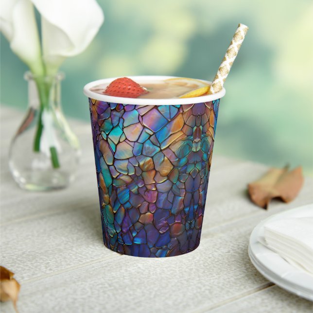 Gemstone Elements Opal farbiges Mix-Muster Pappbecher (In Situ)