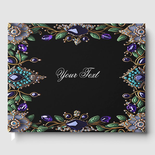 Gemstone Floral Guest Book Gästebuch (Vorderseite)