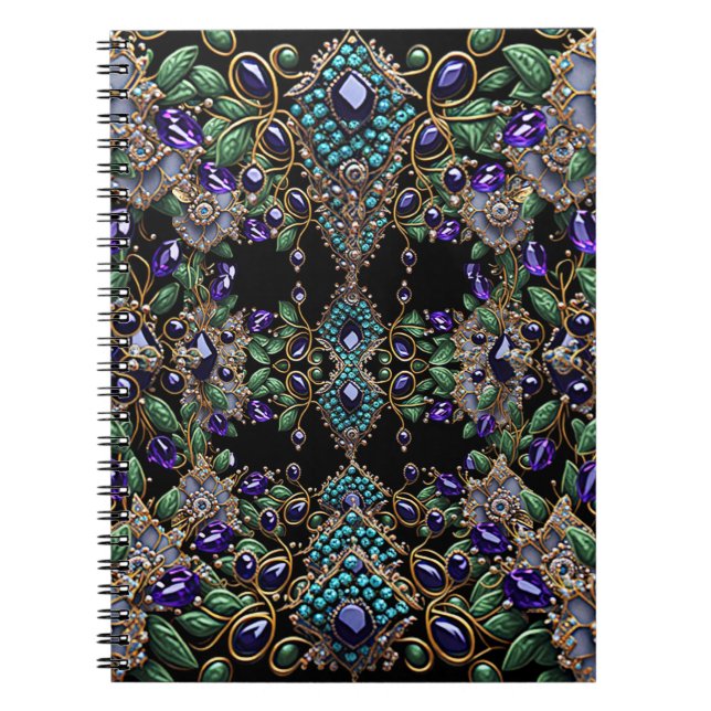 Gemstone Floral Notebook Notizblock (Vorderseite)