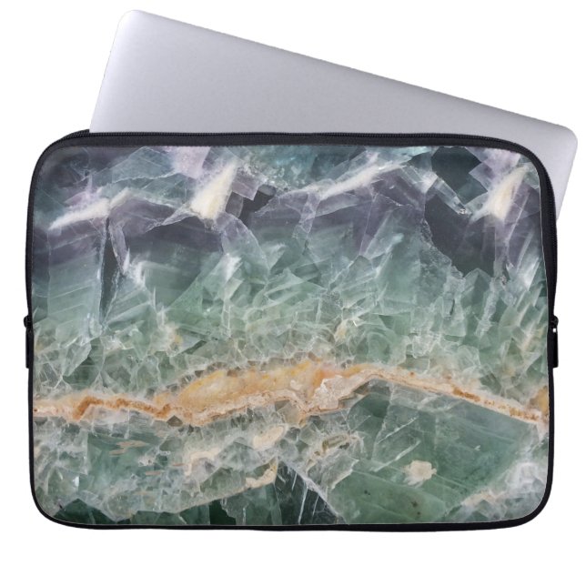 Gemstone Fluorit Foto Lila Grünes Mineralwasser Laptopschutzhülle (Vorderseite)
