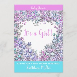 Gemstone Girl Baby Shower INVITATION Eigener Tex Einladung
