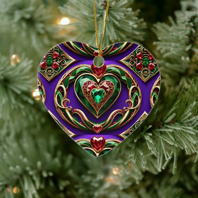 Gemstone Herz und Schlangen Liebe Venus Keramik Ornament (Baum)
