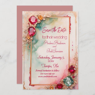 Gemstone-Hochzeit Save The Date