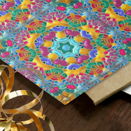 Gemstone Look farbenfrohe Mosaik - 6 Fliesen Decou Seidenpapier