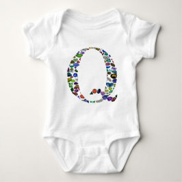 Gemstone Monogram Letter Q Baby Strampler