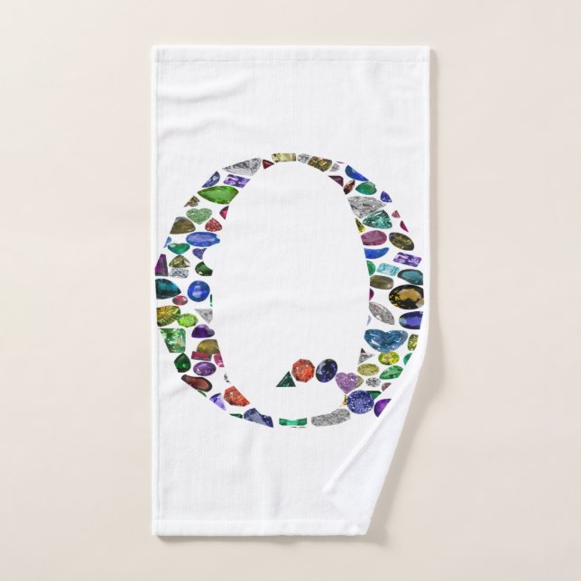 Gemstone Monogram Letter Q Handtuch (Handtuch)