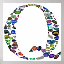 Gemstone Monogram Letter Q
