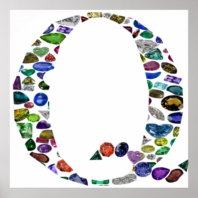 Gemstone Monogram Letter Q Poster (Vorne)