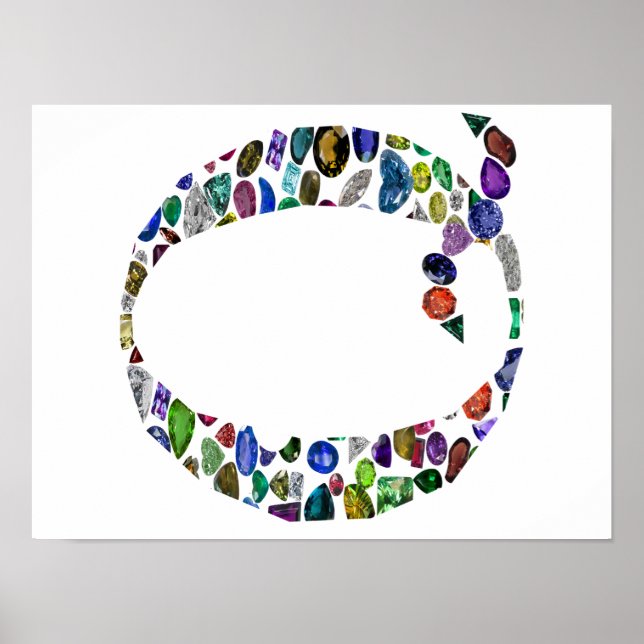 Gemstone Monogram Letter Q Poster (Vorne)