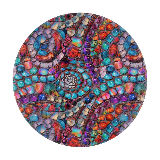 Gemstone Mosaik Cutting Board Schneidebrett (Vorderseite)