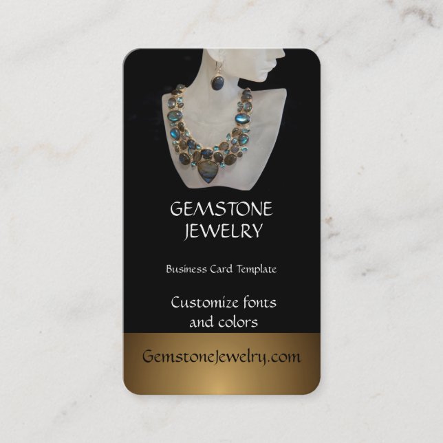 Gemstone Necklace Juwelier Shop Visitenkarte (Vorderseite)