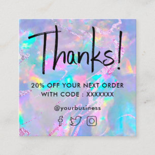 ・ Gemstone opal Texture Discount Card Quadratische Visitenkarte